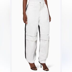 Alexander Wang Hybrid Deconstructed Cargo Pants in white and black size 28